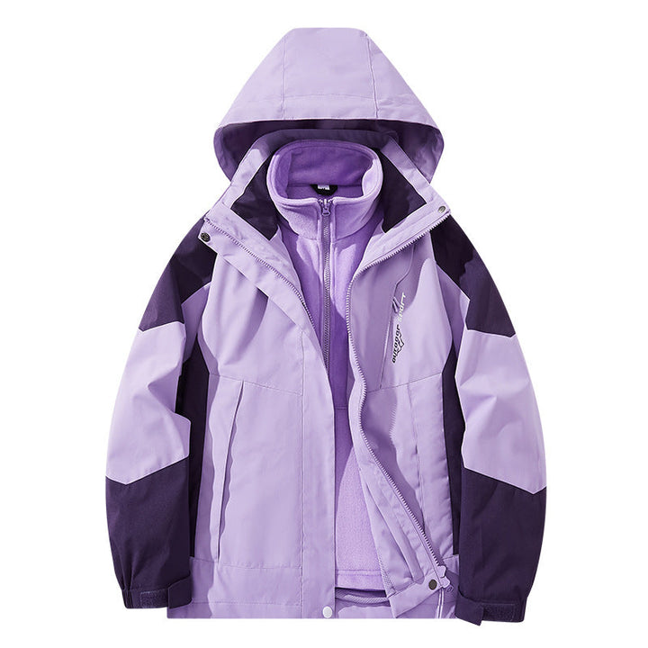 Męska wodoodporny two-warstwa trekkwg kurtka z removable fleece wner kurtka i kapturem