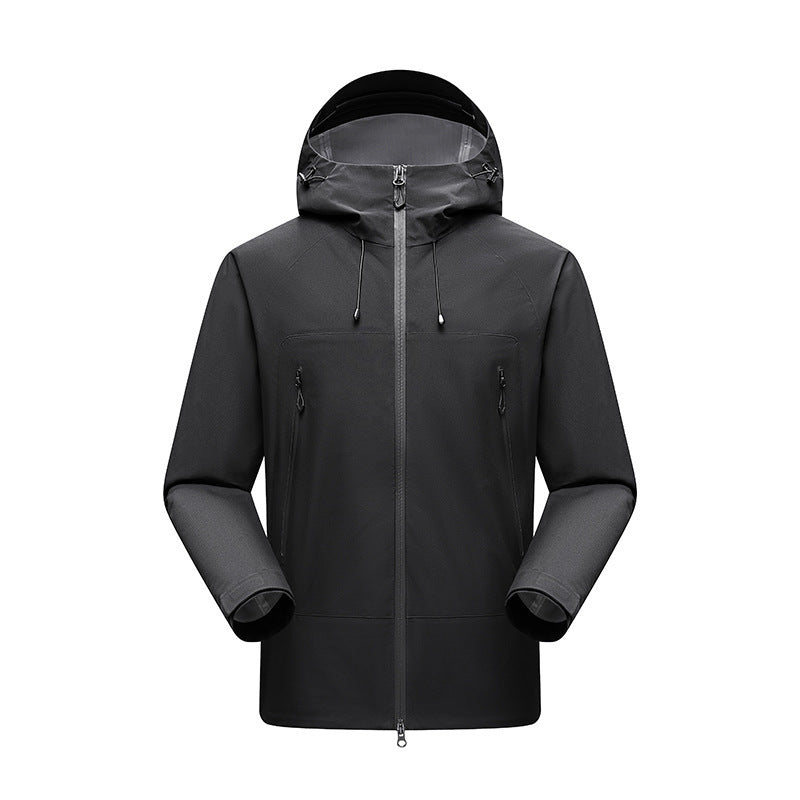 Męski Minimalistic technical three-layer kurtka softshell z sealed szwy i wodoodporny przód zamek