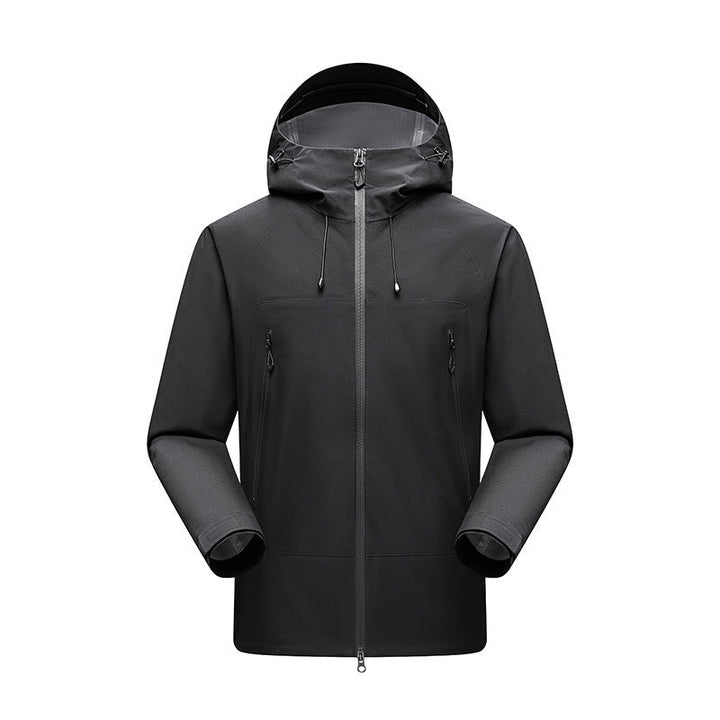 Męski Minimalistic technical three-layer kurtka softshell z sealed szwy i wodoodporny przód zamek
