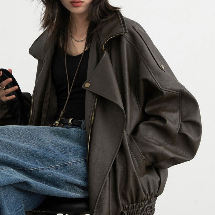 Damska Stylish Leather kurtka Lumaza