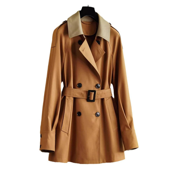 Damska eleganckaly taliowana trencz z a z paskiem waist Lumaza