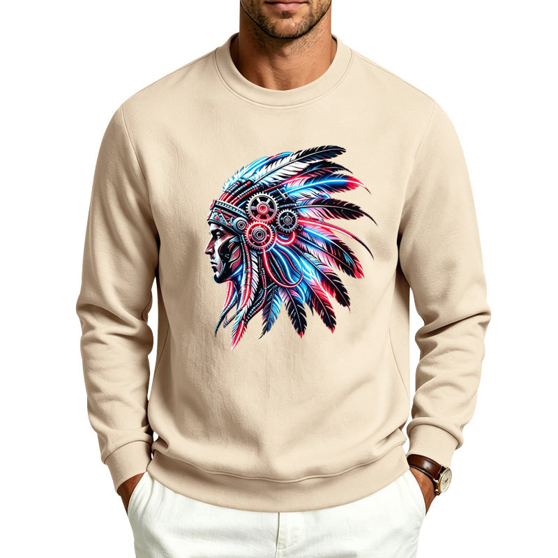 Męska bluza z detailed feather decoration print