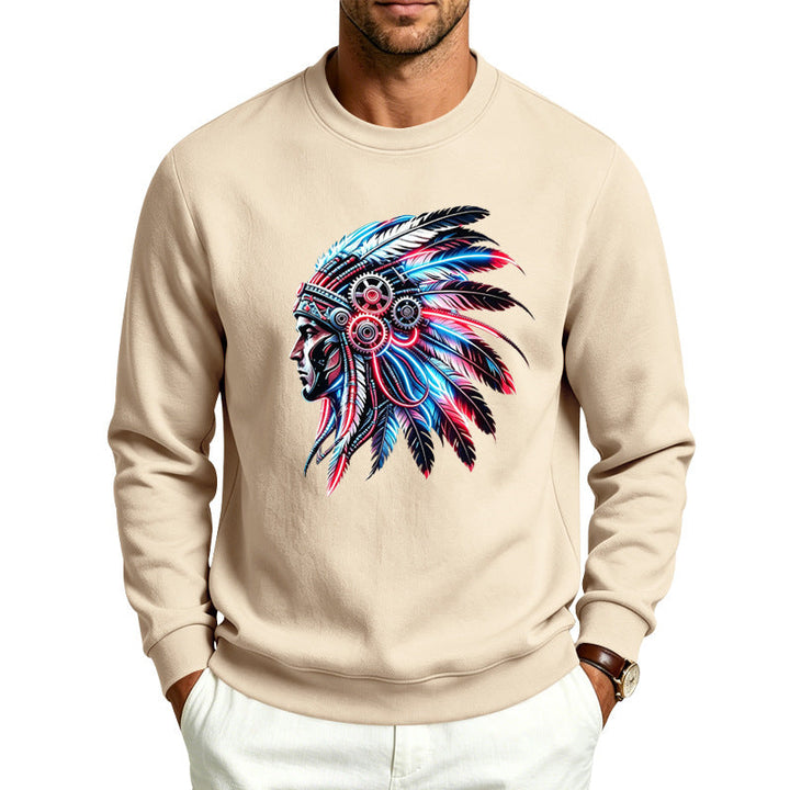 Męska bluza z detailed feather decoration print