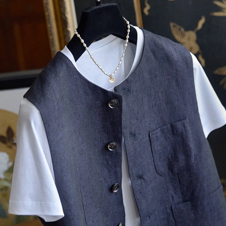 Damska Fashionable Linen kamizelka Lumaza