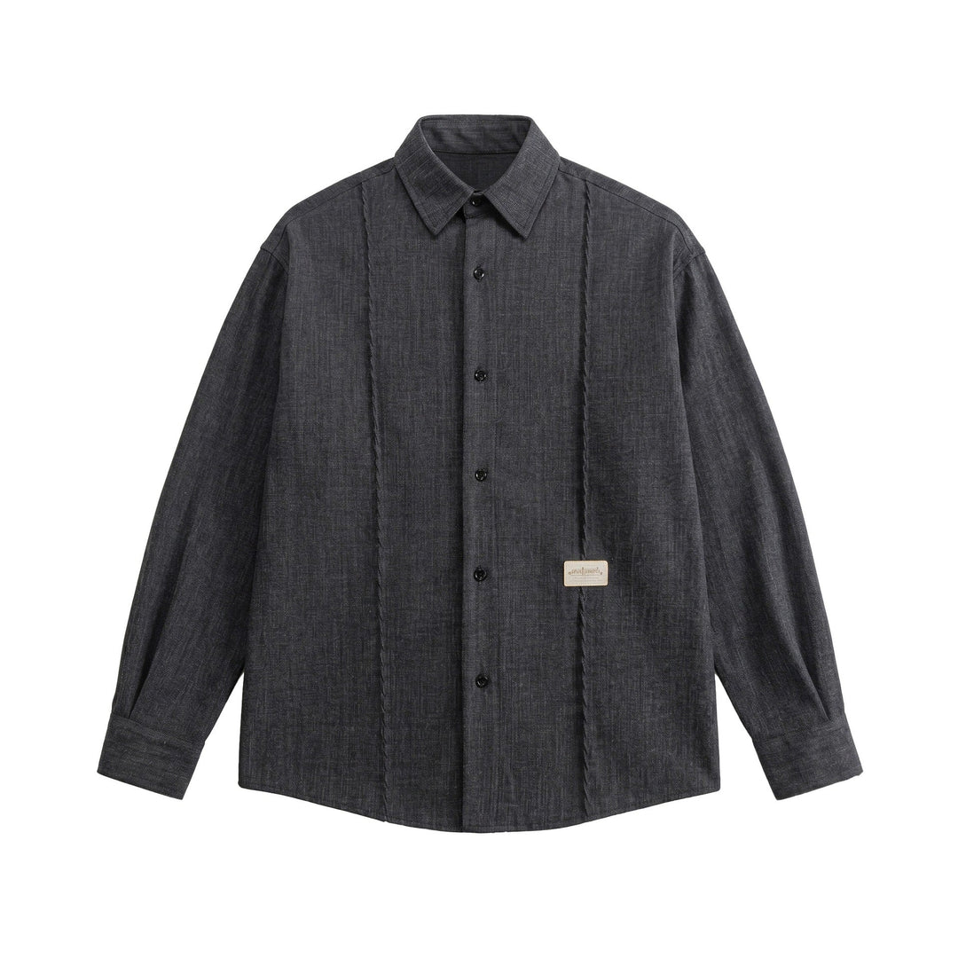 Męska oversize kurtka koszulowa w lekka denim wygląd z Visible dekoracyjne szwy