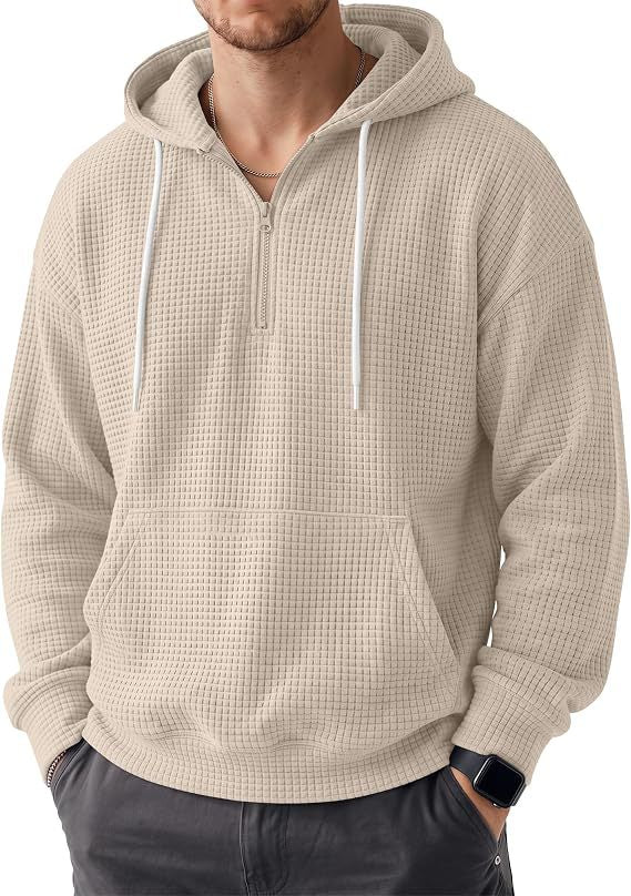 Męska Wygodny Zip-Up Bluza z kapturem
