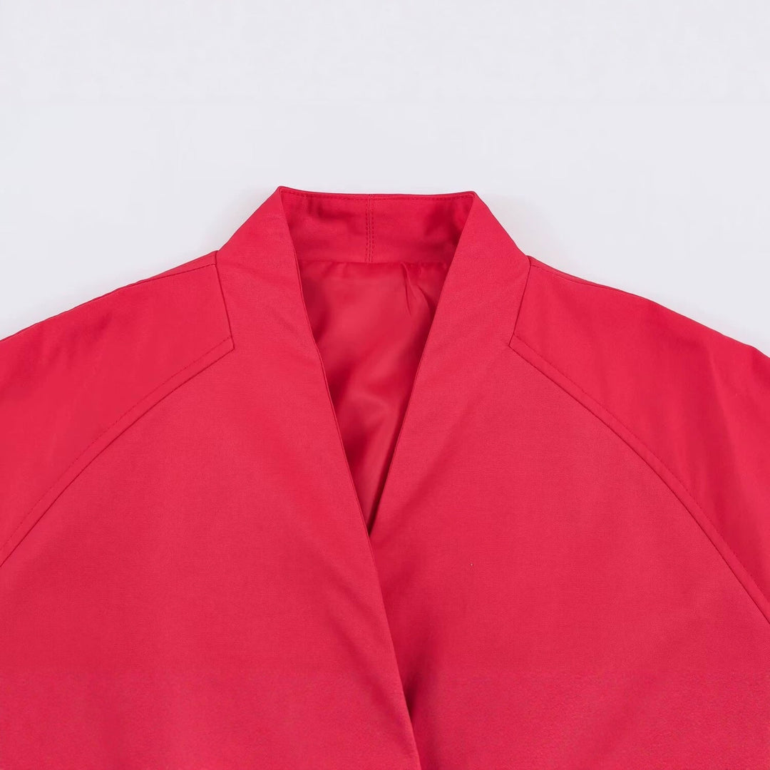 Damska oversize kimono krótka kurtka z Balloon rękawami i Elastic dołem Lumaza