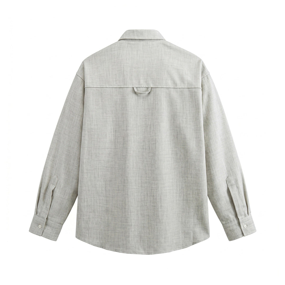 Męska oversize kurtka koszulowa w lekka denim wygląd z Visible dekoracyjne szwy