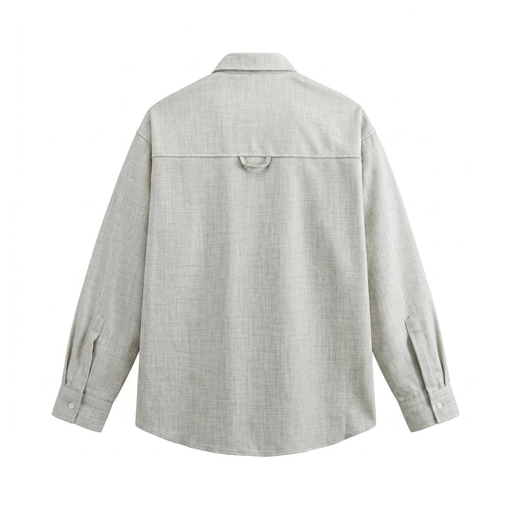 Męska oversize kurtka koszulowa w lekka denim wygląd z Visible dekoracyjne szwy