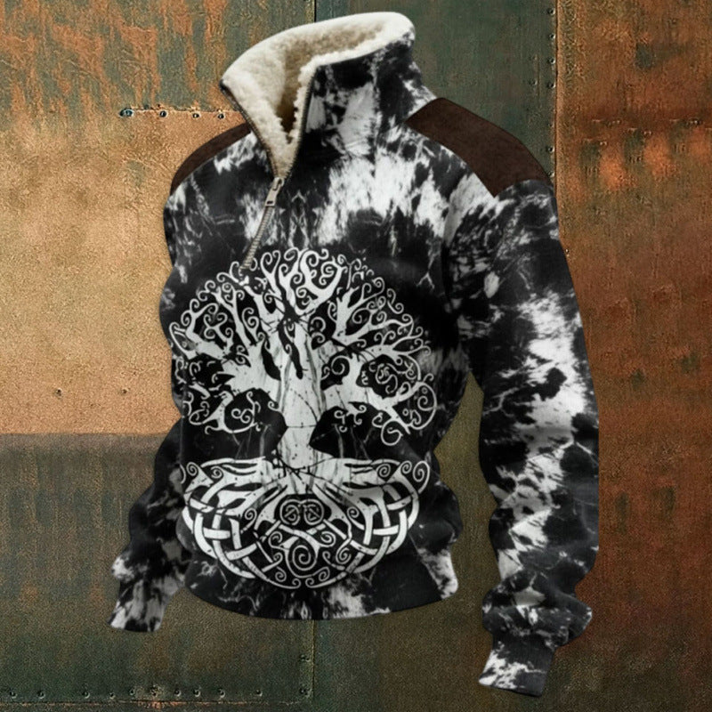 Męska Miejski Polar Pulower z Tree Motif