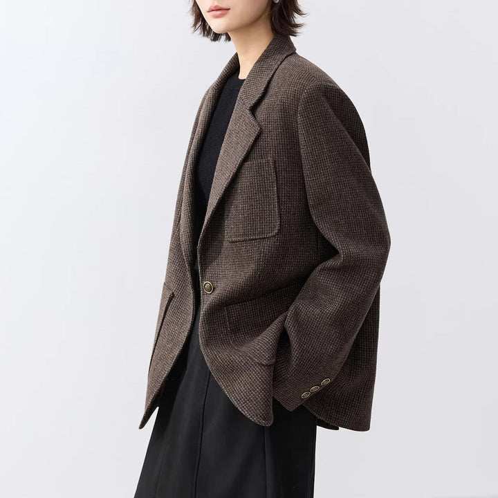 Damska elegancka oversize kurtka z textured design Drune