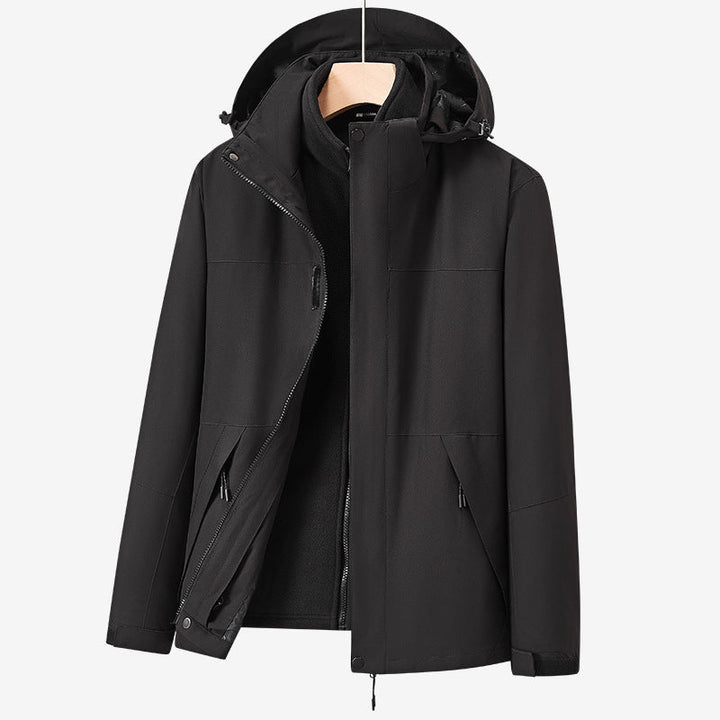 Unisex two-layer wodoodporna outdoor kurtka z kapturem i color block design Lumaza