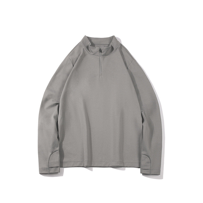 Herren Langärmeliges Halbzip-Bluza mit Stehkragen und weitem Schnitt aus technischem Jersey