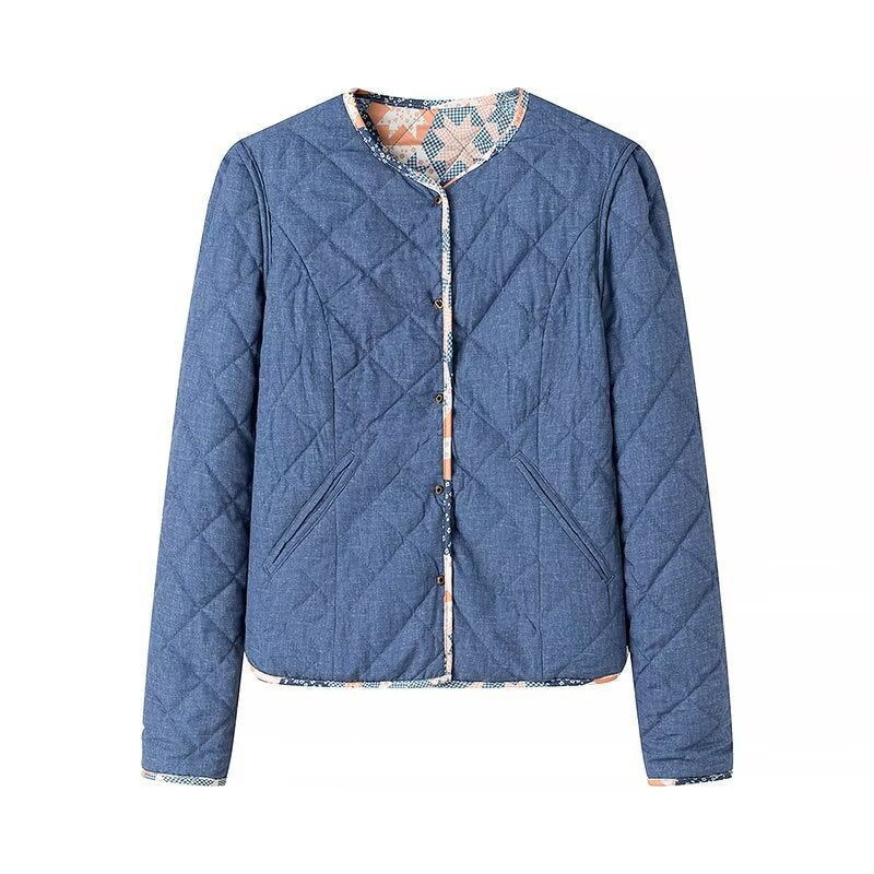 Damska lekka pikowana kurtka z Patchwork kwiatowa Pattern i krótka Lumaza