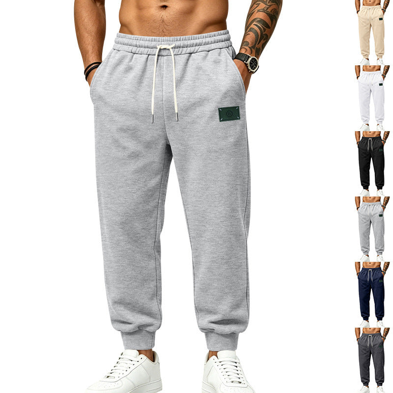 Męska casually Krój sweat jogging spodnie z elastyczny waistband, ściągacz, i Mankiety