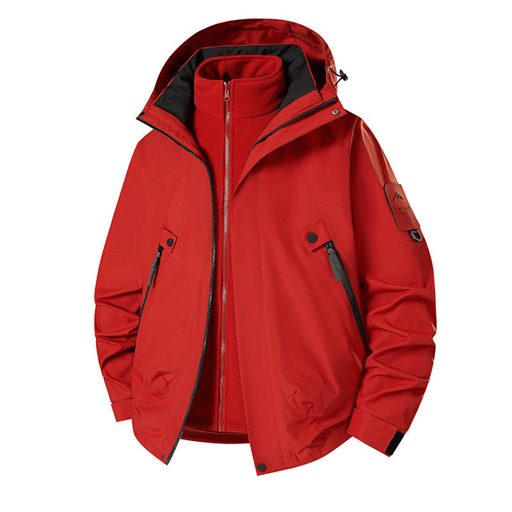 Męski 3-in-1 Softshell Parka z odpinany polar wewnętrzny kurtka i technical kaptur