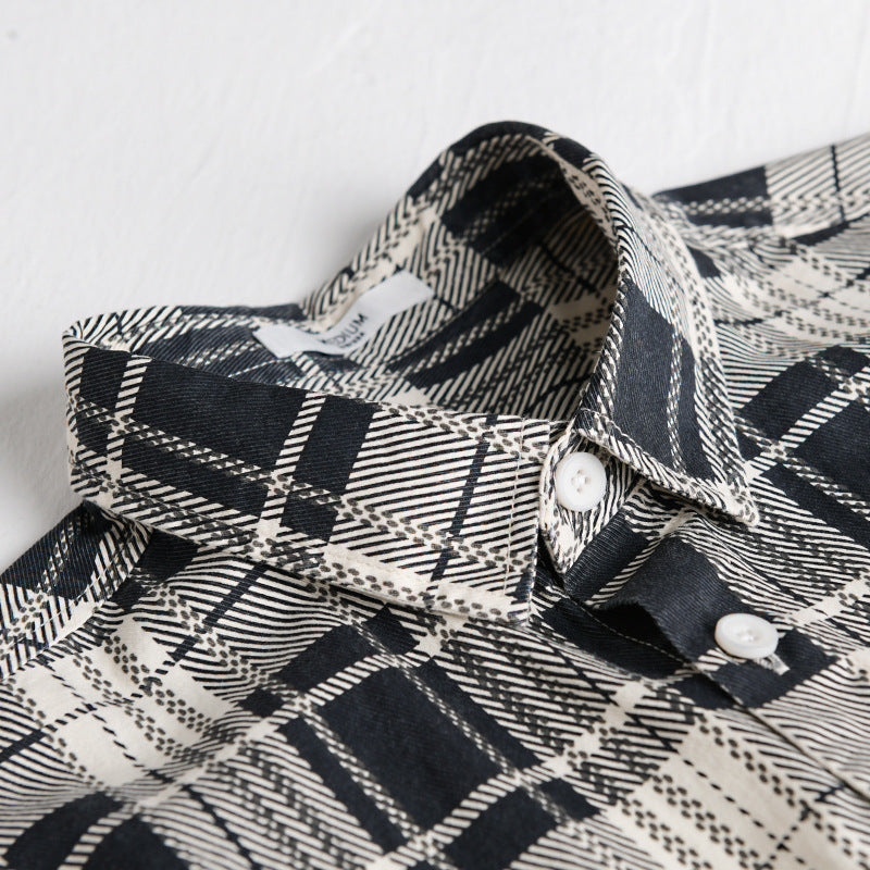 Męski Rustic Check Over Koszula wykonany z miękki bawełna flannel z naszywany kieszeń na piersi