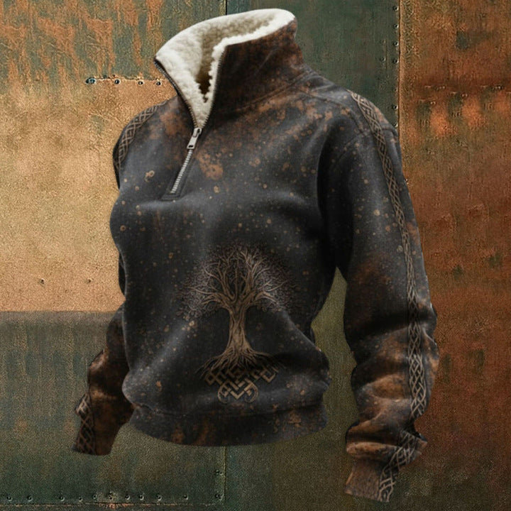 Męska Miejski Polar Pulower z Tree Motif