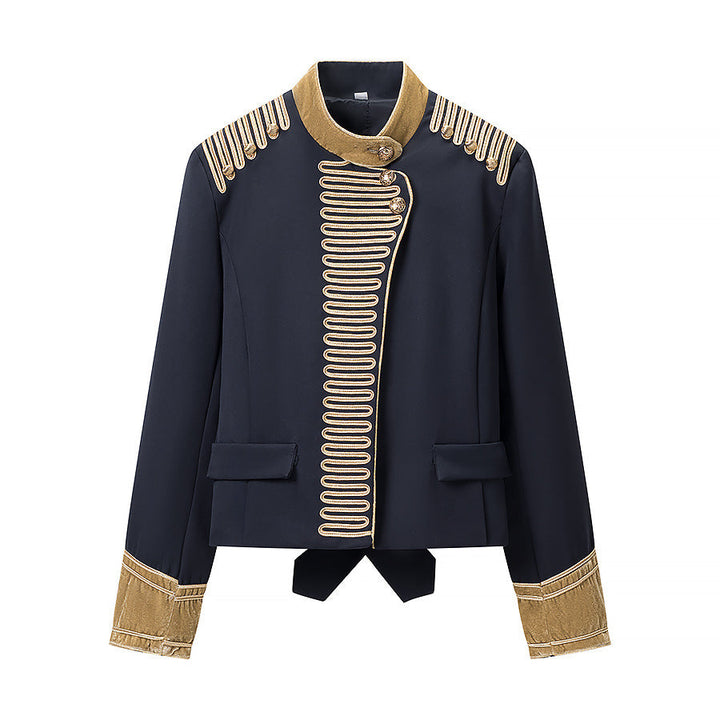 Damska Military-inspired krótka Gala kurtka z Gold Decoration Lumaza