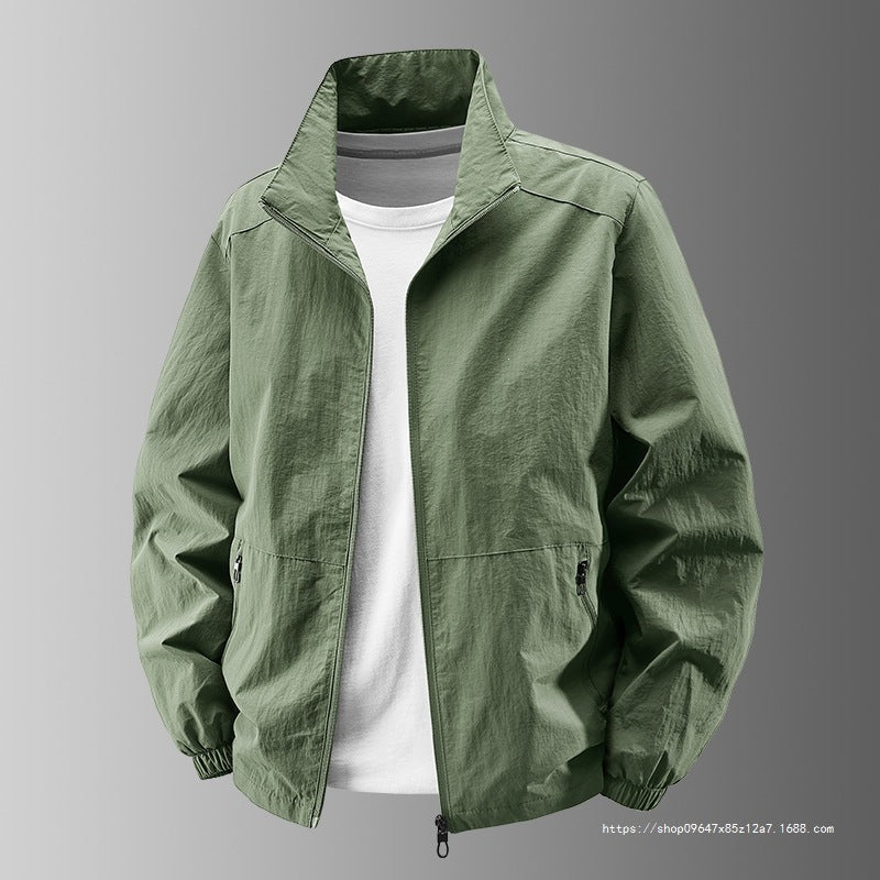Męski Ultralight Technical Blouson Kurtka z elastyczne mankiety, ukryty kieszenie na zamek &amp; oddychający nylon mix