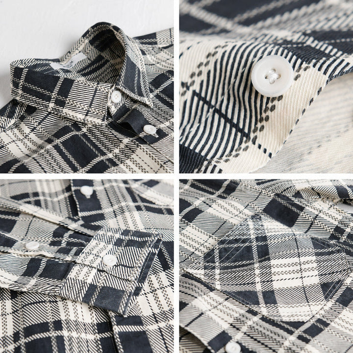 Męski Rustic Check Over Koszula wykonany z miękki bawełna flannel z naszywany kieszeń na piersi