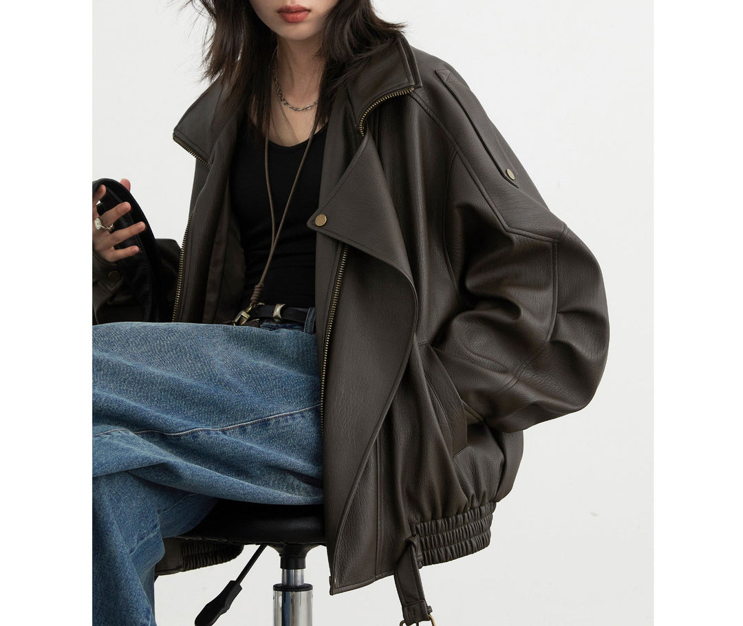 Damska Stylish Leather kurtka Lumaza