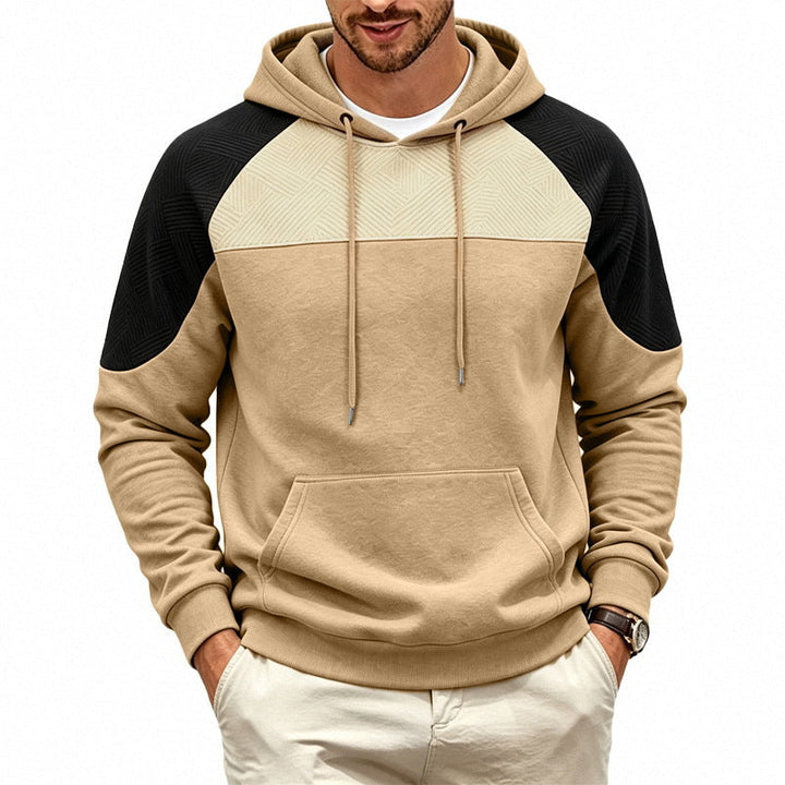 Męska bluza z kapturem bluza z raglanowy Rękawy, textured klatka piersiowa section i kieszeń kangurka