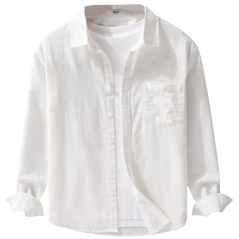 Męski Soft-Touch Mieszanka bawełny Koszula wierzchnia w Layering Stylizacja z Kieszeń na piersi