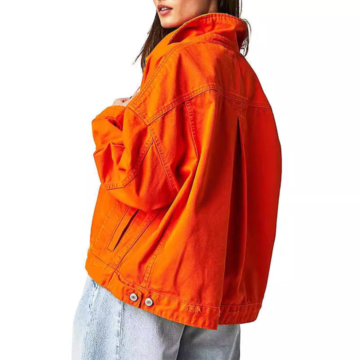 Damska Codzienny kurtka jeansowa w oversize Styl z ozdobny fringes