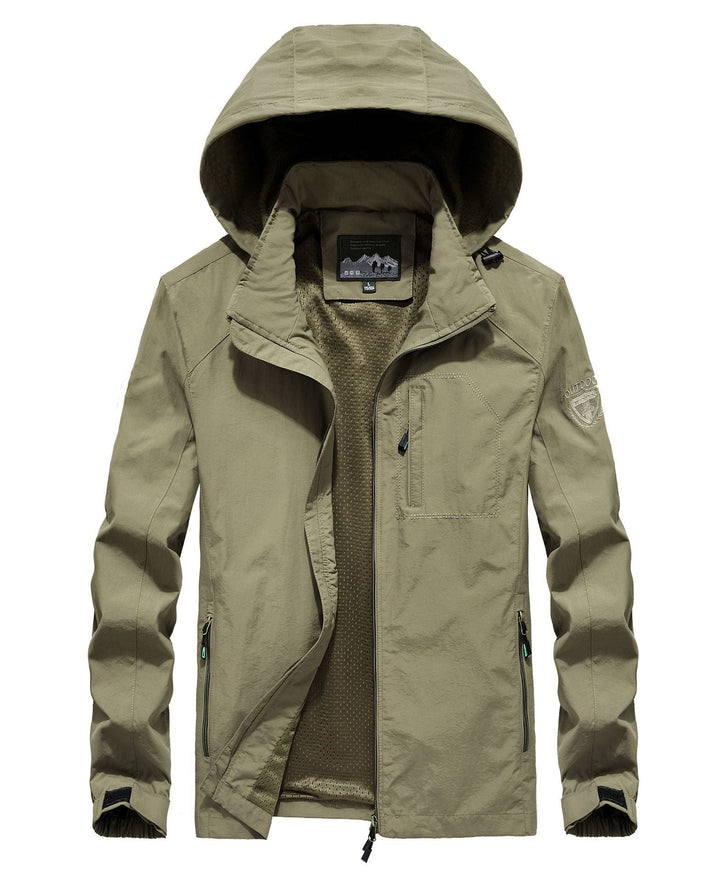 Męski lekki oddychający field parka z siatka podszewka i kaptur