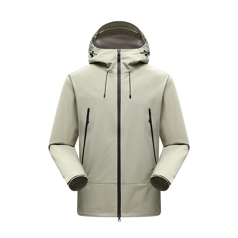 Męski Minimalistic technical three-layer kurtka softshell z sealed szwy i wodoodporny przód zamek