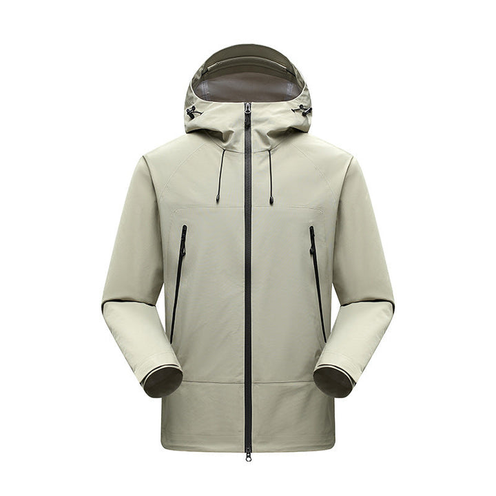 Męski Minimalistic technical three-layer kurtka softshell z sealed szwy i wodoodporny przód zamek