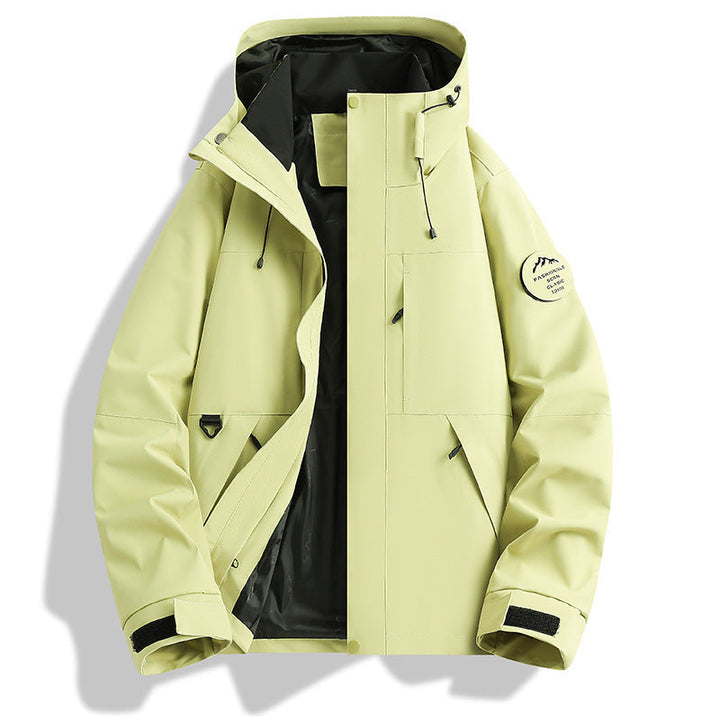 Męska Water i wiatroszczelna kurtka softshell outdoorowy z regulowany kapturem