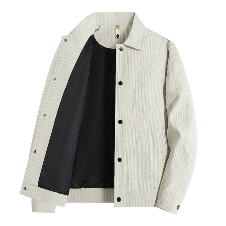 Męski Light Transitional Kurtka w Roboczy Styl z Microstructured Twill Stylizacja i Snap Guzik Placket