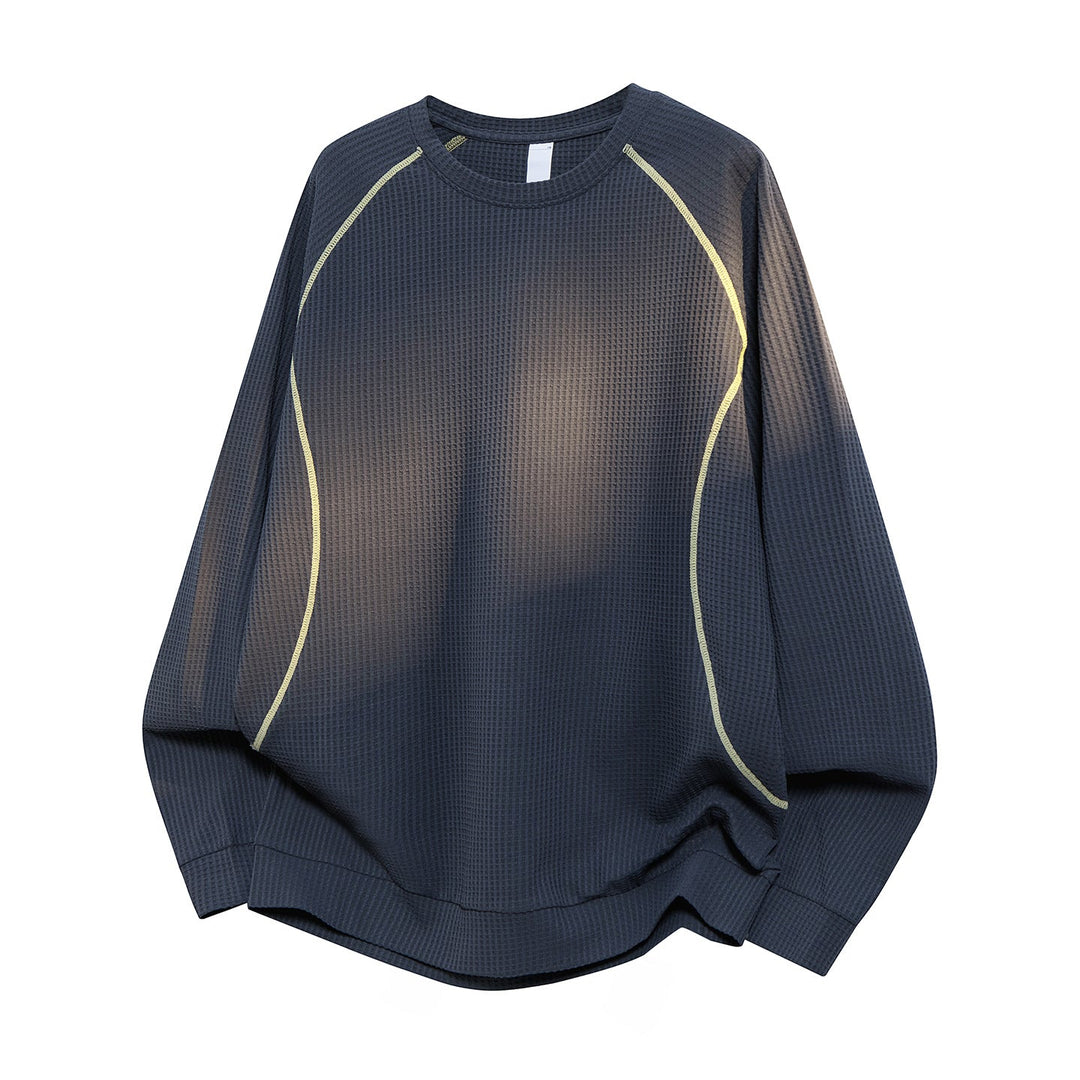 Męska Waffle Structure Oversize Bluza z Raglanowy Rękawy i Luźny krój