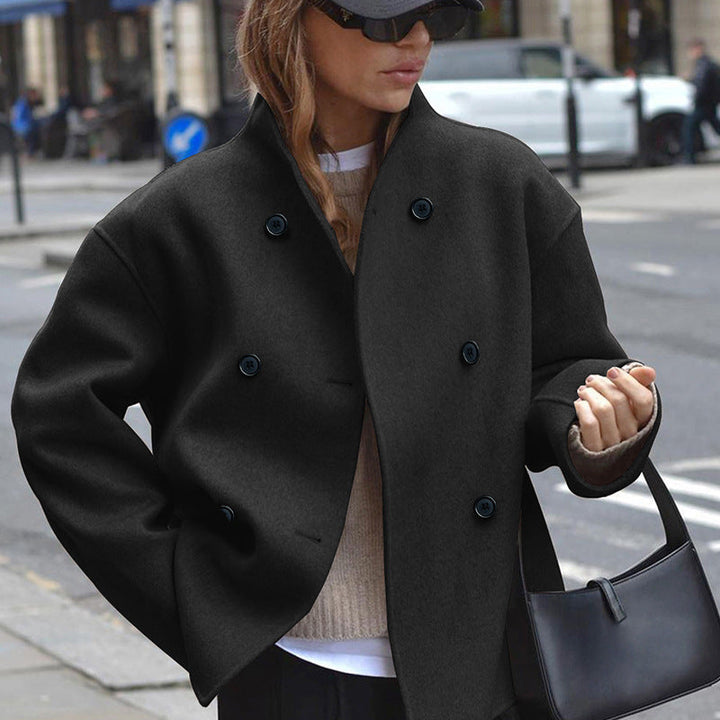 Oversize moda kurtka z guzik zapięcie