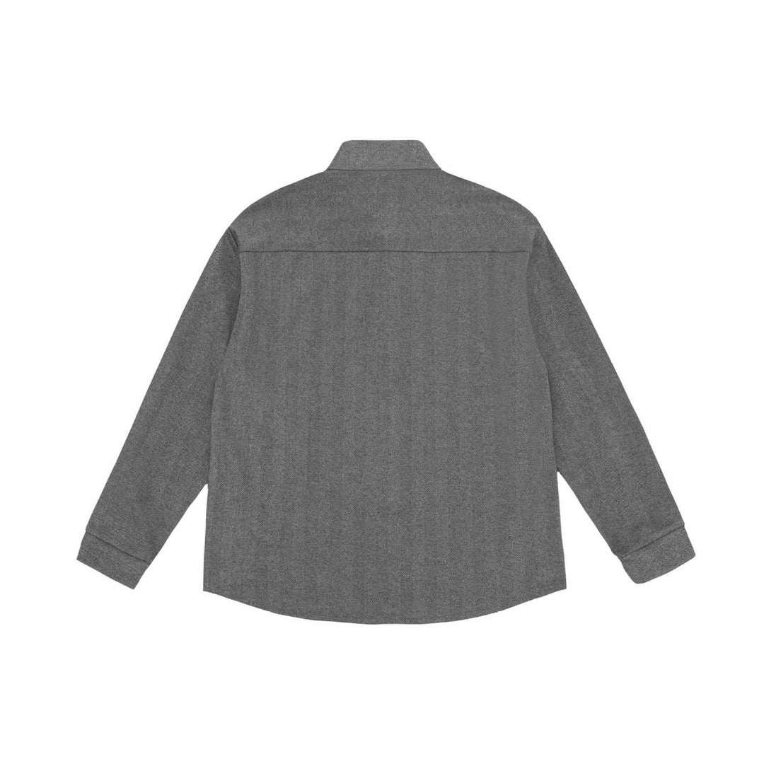 Kurtka męska koszulowa z stójką i herrwgbone texture