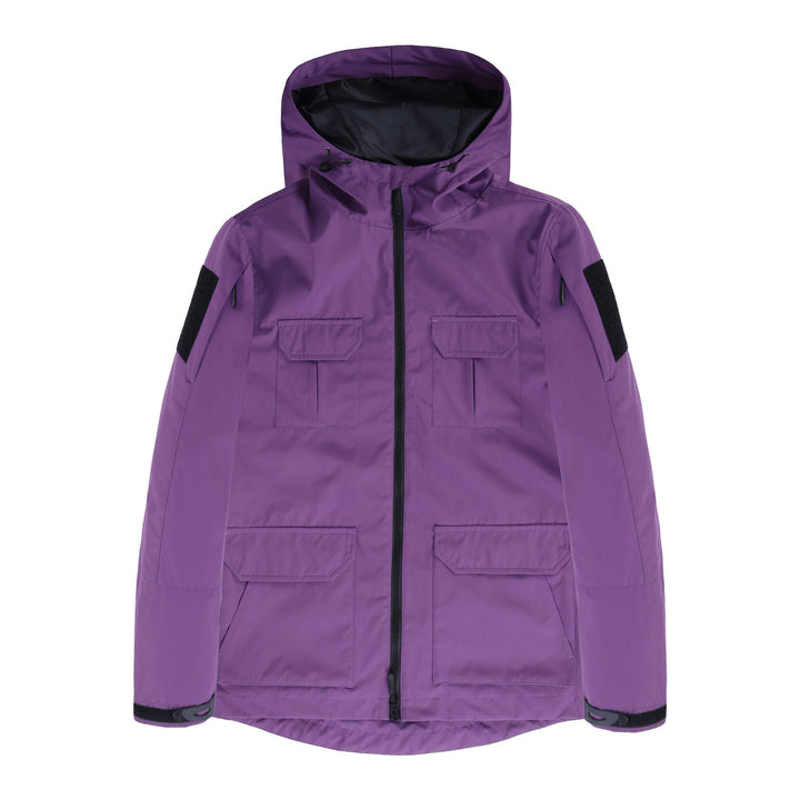 Męska techniczny z kapturem kurtka field z multi-flap utility Kieszenie