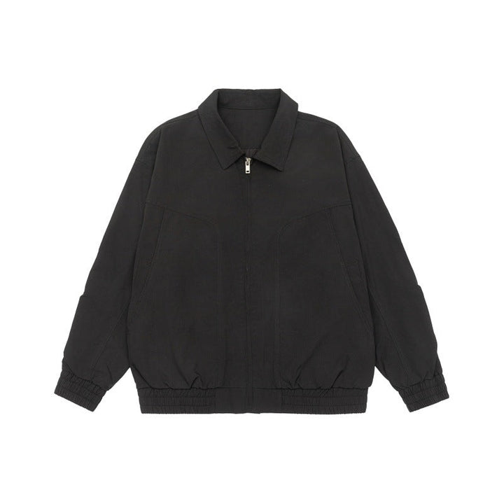 Unisex Oversize Bluzon Kurtka z Kołnierz koszulowy i Elastyczny Waistband