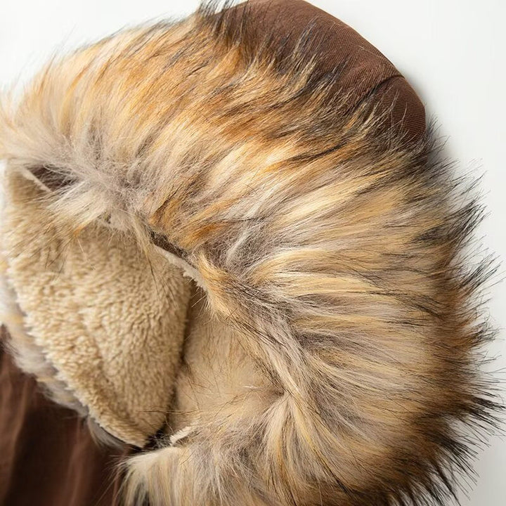 Damska termiczna Parka z Teddy Lining i Removable Fur Hood Lumaza
