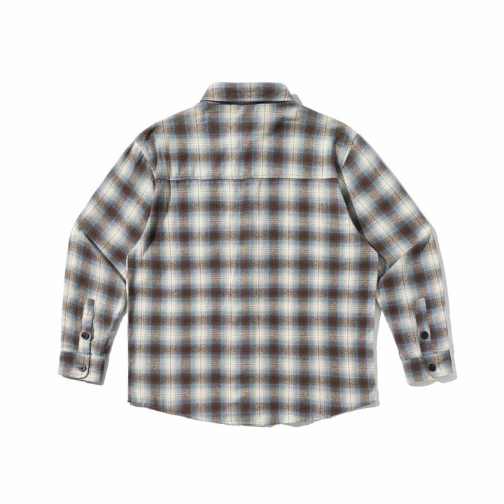 Męska flannel kurtka koszulowa w boxy wygląd z miękki brushed fwish i klatka piersiowa naszywka kieszenią