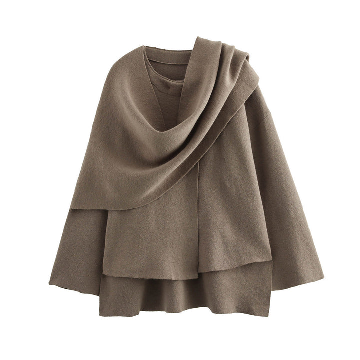 Damskie asymmetrical poncho-like kurtka wykonana z miękki Materiał