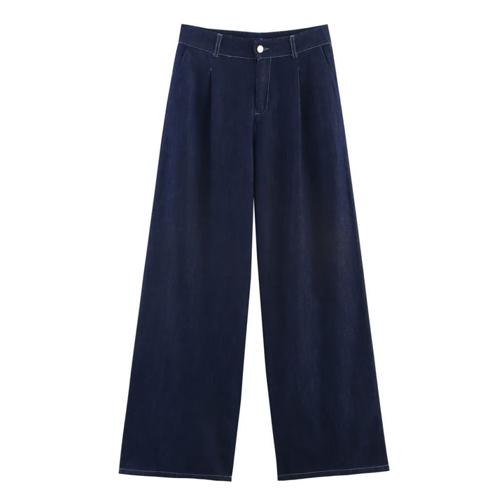 Damska Oversize Denim Kurtka koszulowa z Three-Quarter Rękawy i High-Low Dół