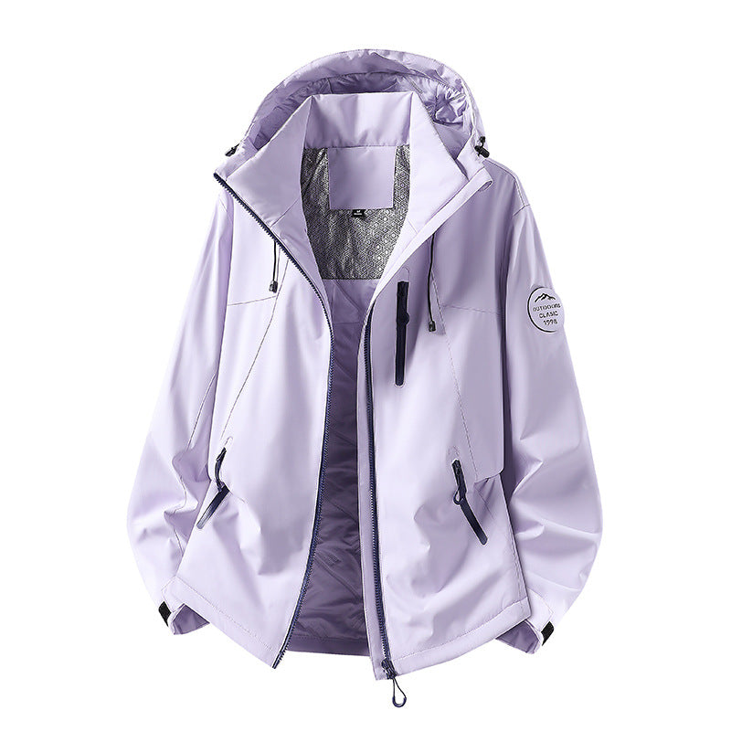 Męski Wodoodporny Kurtka softshell z Kaptur i Kieszenie na zamek