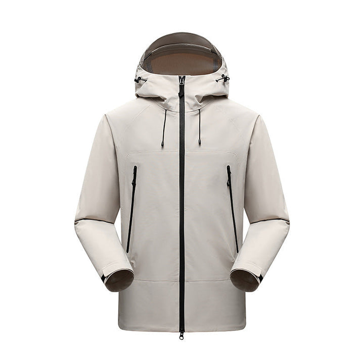 Męski Minimalistic technical three-layer kurtka softshell z sealed szwy i wodoodporny przód zamek