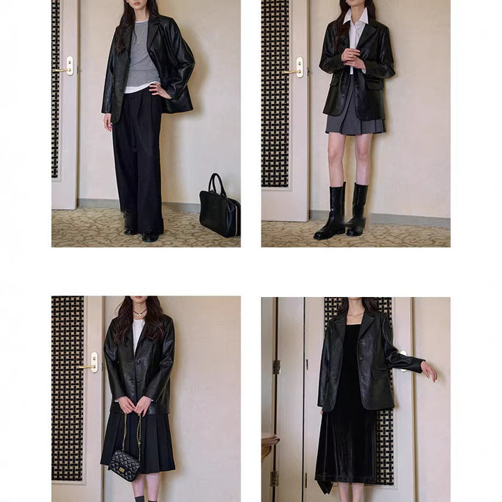 Damska Fashionable Leather marynarka Lumaza
