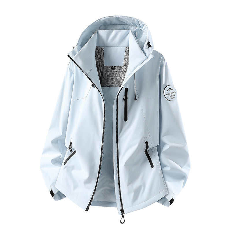 Męski Wodoodporny Kurtka softshell z Kaptur i Kieszenie na zamek