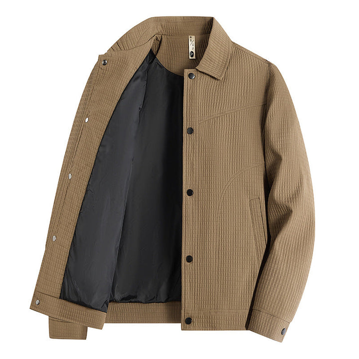 Męski Light Transitional Kurtka w Roboczy Styl z Microstructured Twill Stylizacja i Snap Guzik Placket