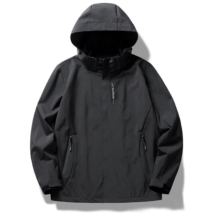 Męska Three-warstwa softshell kurtka z kapturem, Wwd patka i wodoodporny zamkiems