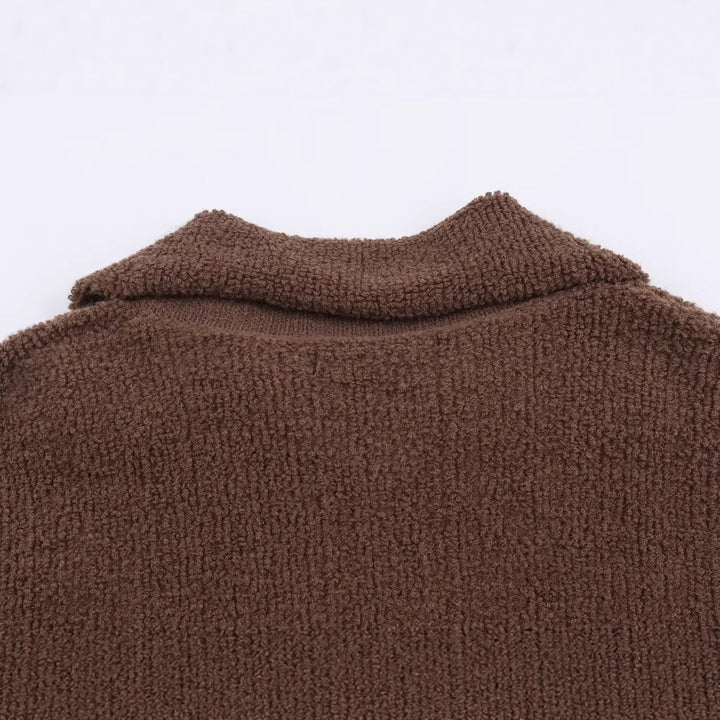 Damska oversize Teddy polarowa kurtka z ze stójką i Ribbed Cuff Lumaza